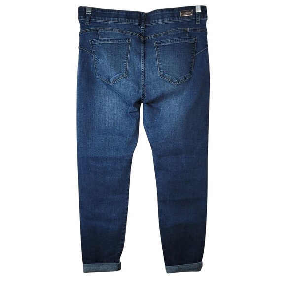 Juicy Couture Ankle Jeans Blue Size 12 Zip Button Rolled Cuff Tapered Cropped - Picture 6 of 8